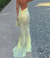 BXOXO Sequins Halter Women Evening Dresses Sexy Patchwork Sleeveless Backless Deep V Neck Female Party Dress Euphoria Lady Robe